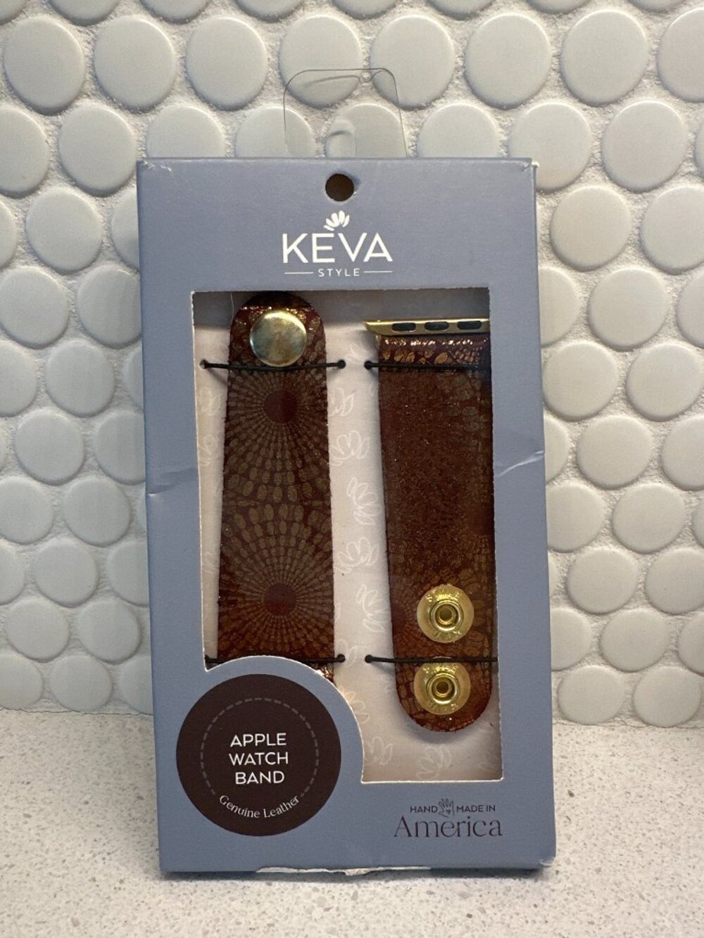 KEVA Style Handmade Brown Leather Apple Watch Band (38/40mm) – Brand New
